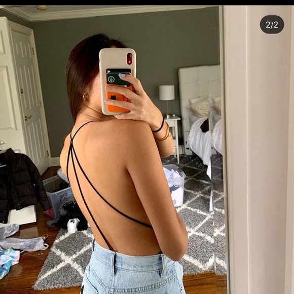 Urban Outfitters black strappy bodysuit - Picture 2 of 6